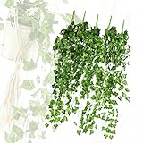 MINERVA【 観葉植物 アイビー 5本 】 フェイクグリーン 1m【 吊り下げ プラントハンガー 製作キット付き & DIY 特集 セット 】 人工 / 葉 / 造花 / 壁掛け 1本 (5本)