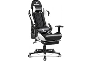 GXTRACE ゲーミングチェア オフィスチェア ゲーム用チェア デスクチェア パソコンチェア オットマン付き 人間工学 １６５度リクライニング機能 ハイバック テレワーク椅子 PCチェア (White)