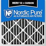 Nordic Pure 20 x 20 x 4pm12 C-2プリーツMERV 12 PlusカーボンAC炉フィルタ（2パック）、20 x 20 x 4 "
