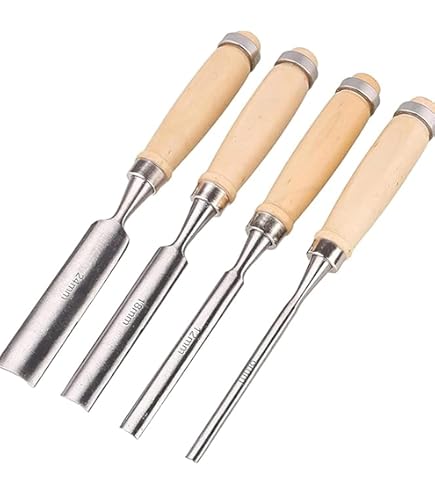 Amazon | LinLiQiao 4本 のみ セット 木工用ノミ 木工用 DIY 道具