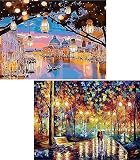 2個 ダイヤモンドアート キット BetterJonny 5D ダイアモンドビーズ絵画キット DIY 手作り絵画 ダイヤモンドペインティング 手芸キット 全面貼り付けタイプ 初心者 大人 子供30x40cm