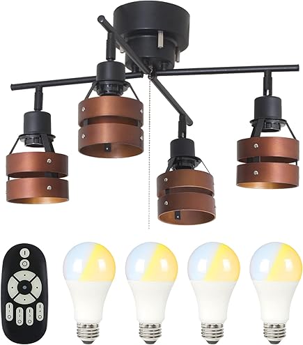 Amazon | オーム電機 4灯シーリングライト ブラック 電球別売 LT