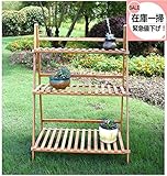 DEWEL 竹製フラワーラック　ガーデンラック　小物置き整理ラック　天然楠竹 軽量 フラワースタンド 折りたたみ式 収納便利日本語説明書付き (3段100cm)