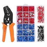 Proster 圧着ベンチ 絶縁閉端子圧着工具　絶縁ペンチ 0.5-2.5mm²調整可能　 フェルール端子付き ラチェット機能付き　コネクタ用圧着ペンチセット