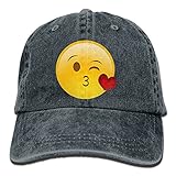 大人 デニム キャップemoji 絵文字 顔 スク ハート 大人気 スポーツ ハット 柔らかい 紫外線対策 日よけ 小顔効果 プリント付き 無地 ライトブルー
