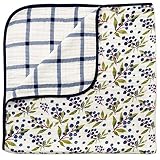 CLEMENTINE KIDS(クレメンタインキッズ) クレメンタインキッズ 4重ガーゼ モスリンコットン リバーシブル キルト120x120cm 出産祝いプレイマット ベビーブランケット Huckl