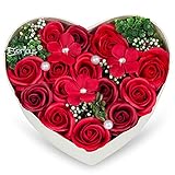 バラ型ソープフラワー ハートフラワー形状ギフトボックス 誕生日 母の日 記念日 先生の日 バレンタインデー 昇進 転居など最適としてのプレゼント