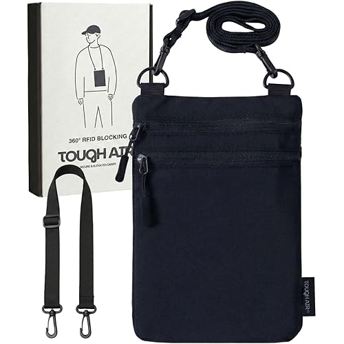 [Tough Air] パスポートケース 【 究極のミニマル × 航空券を折らずにスッと縦収納 】超軽量51g 撥水 全ポケットRFID スキミング防止 盗まれる不安から解放 セキュリティポーチ 首下げ