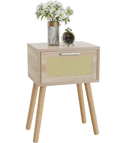 Amazon.co.jp: EEWIQOQ ベッド サイドテーブル ベッド横 2層式収納 竹