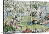 カール・ラーションプレミアムシックラップキャンバス壁アート印刷題名Crayfishing Aホーム'から、シリーズ、c.1895 48" x 32" 2007301_24_48x32_none