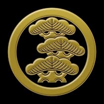 特注 家紋 丸に右三階松 ゴールドラメチップ 金属製 特注 家紋 丸に右三階松 ゴールドラメチップ 金属製