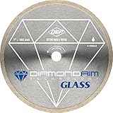 QEP 6-7006GLQ 7-Inch Continuous Rim Glass Tile Diamond Blade, 7mm Rim Height, 5/8-Inch Arbor, Wet Cu