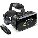 VR ゴーグル VRヘッドセット 「最新型 メガネ 3D ゲーム 映画 動画 Bluetooth コントローラ/リモコン 付き 受話可能4.7-6.2インチの iPhone Android などのスマホ対応 黒 日本語取扱説明書付き (黒)