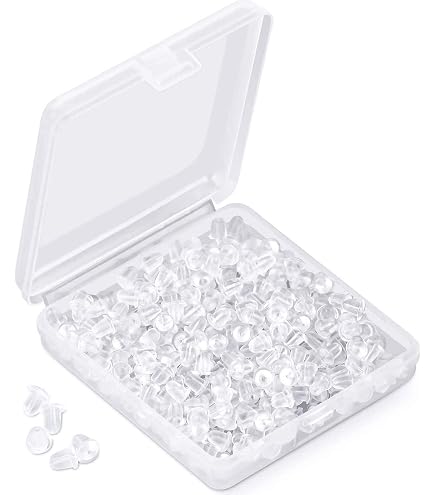 Vivixin 1080pcs Earring Backs & Stoppers - Clear Rubber Bullet Shape Safety Backs, 10 Style Kit With Butterfly Backs & Pads - View #9