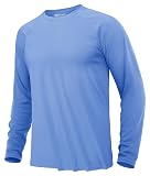 [KEFITEVD] 長袖tシャツ メンズ 速乾 UVカット ロングスリーブ スポーツ 速乾シャツ ストレッチ ランニング ラッシュガード ドライ 釣り 大きいサイズ 夏 ライトブルー XL