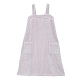 [シロハト] ルームウェア バスラップ ワンピース バスローブ 綿100％ パイル 涼しい 夏 薄手 お風呂(LV-ラベンダー、L)