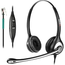 Amazon.co.jp: Wantek ヘッドセット電話機用 両耳 ノイズキャンセ