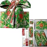 七五三 総柄結び帯はこせこセット 3サイズ6色/L(7歳用21cm) 緑