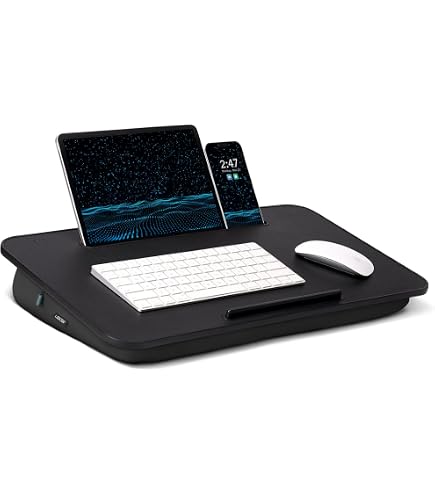 Minzerus Foldable Lap Desk For Laptop | 17In Bed Tray Table With Mouse Pad & Wrist Rest | Adjustable Portable Laptop Stand For Bed, Sofa, Floor