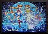 uhomate Pretty Soldier Sailor Moon Magical girl Vincent van Gogh starry nightポスターホームキャンバス壁アート印刷記念ギフト