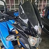オートバイのフロントガラス 風防 ウインドスクリーン バイザー ウィンドプロテクター 気流風偏向器 風除け 雨除け 防寒対策 対応 Su.zuki GSX-S GSXS 750 GSXS750 2017 2018 2019 2020 2021 2022 2023 (煙の色)