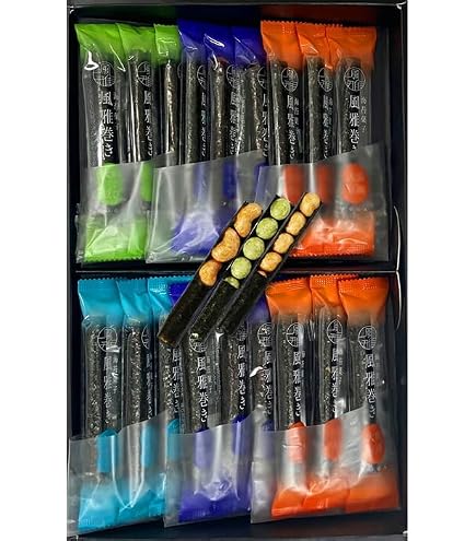 Amazon.co.jp: 海苔菓子 風雅巻き詰合せ 4種類21本入(FC-7(N)) : 食品