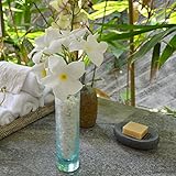 ガラス 花瓶 Crackle （白いストーン付き） 【 花器 フラワーベース 一輪挿し アジアン雑貨 】