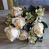 Soledi美しいEarlローズブーケCharming DelightfulシルクFlower Arrangement Large Palaceローズ人工花ホテルウェディングホーム装飾花 ホワイト L