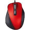 エレコム マウス 有線 Sサイズ 小型 5ボタン (戻る・進むボタン搭載) BlueLED 握りの極み レッド M-XGS10UBRD