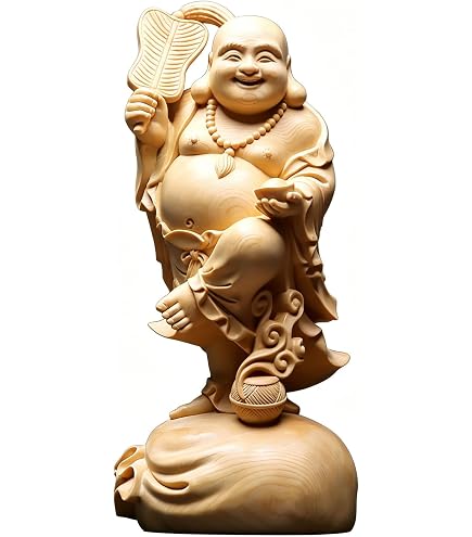 Amazon.co.jp: 布袋さんの置物 6cm 高級天然 黒檀 木彫りの布袋様