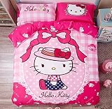 Warm Embrace Children Bedding Series 100% Cotton Lady Hello Kitty Pink Duvet Cover Set & Flat sheet,