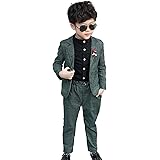 [LOLANTA] 子供 フォーマルスーツ キッズ 男の子 チェック柄 スーツ ２点セット グレー 発表会 紳士服 入園式 七五三 入学式 卒業式 結婚式 90-170cm