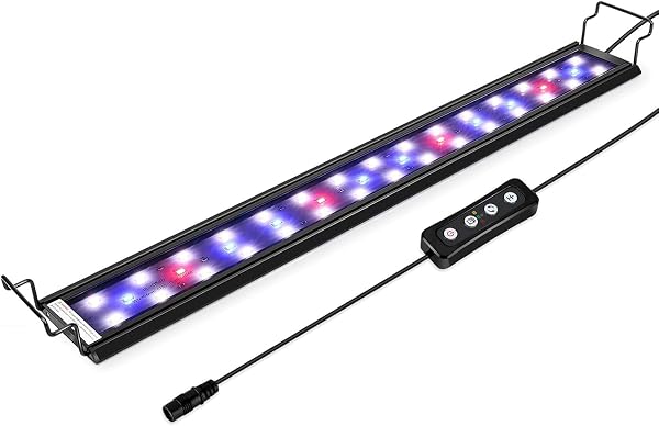 hygger 水槽ライト アクアリウムライト LED 熱帯魚ライト 水槽用 60LED 70CM 90CM 3つの照明モード 明るさ調整 タイマー付き 観賞魚飼育 水草育成 スライド式 70~90cm水槽対応 省エネ 長寿命 20W - 1