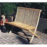 チークの折り畳みラブチェア[幅100cm×奥行き42cm、2人がけ] ノーブランド品