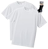 [ユナイテッドアスレ] UnitedAthle UVカット ドライTシャツ 2枚組 Sportsソックスセット ホワイト L, ホワイト(2枚組)
