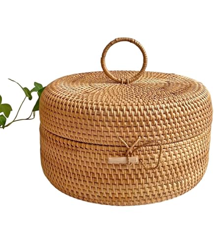 Amazon｜Teng Jin 長方形蓋付き ハンドメイド ナンタケットバスケット