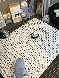 suswim Large SquareコットンKid Play Mat Cartoonエリアラグ滑り止め厚み耐久性子供寝室カーペットベビークロールフロアマット M クリア
