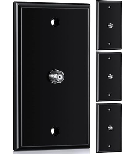 1 Port Coax Cable Wall Plate Glossy Black Single Gang Coaxial Cable - View #11