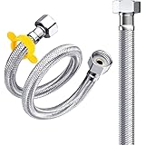 接続用フレキホース フレキパイプ 取り付けホース セット 水道用 水道管延長 呼び13 G1/2ナット (60cm 2本セット)