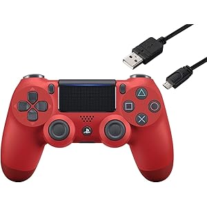 【純正品】ワイヤレスコントローラー (DUALSHOCK 4) マグマ・レッド (CUH-ZCT2J11) 【Amazon.co.jp特典】CYBER PS4用コントローラー充電ケーブル3m