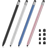 MEKO タッチペン 4本セットスタイラスペン タブレット スマートフォン ス iphone iPad Android たっちぺん イラスト ツムツム ゲーム スマートフォン ペン 4本+交換ペン先＊8