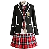 [Wanda-b] 英国風 伝統的 女子 高校 中学 制服 卒業 学園祭 服 コスチューム コスプレ 専用 ジャケット スカート セット