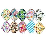 10 Pieces 8 Inch Light Bamboo Mama Cloth/ Menstrual Pads/ Reusable Sanitary Pads Panty liner