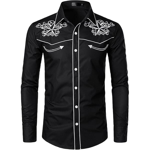 Amazon.co.jp: Rodeo Clothing メンズ 刺繍入り ウエスタン風 長袖