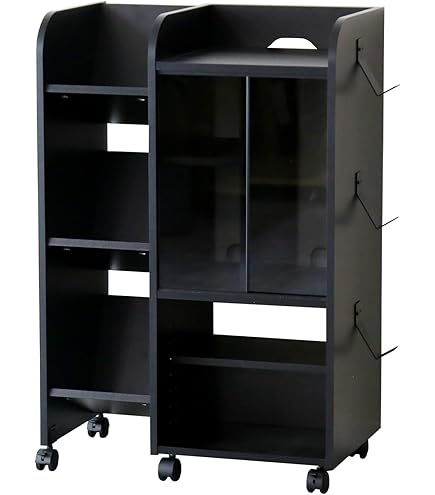 Amazon｜ピアノ下楽譜収納 ワゴン タワー ブラック tower 楽譜収納
