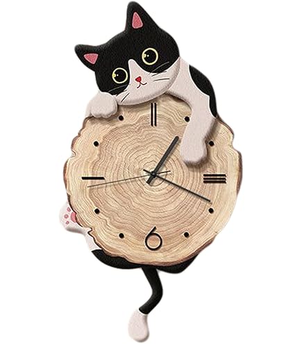 Amazon.co.jp: 猫 時計 振り子時計 おしゃれ 掛け時計 かわいい