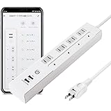 TOP-FLEX スマートプラグ WIFI接続スマートタップ 遠隔操作 USB付き コンセント 省エネ 一括スイッチ 電源オン/オフ Alexa/Google home/Echo 対応 タイマー (4口+USB)