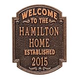 Personalized Welcome to Our Houseカスタムインドア/アウトドアアルミ壁プラーク – アンティーク銅