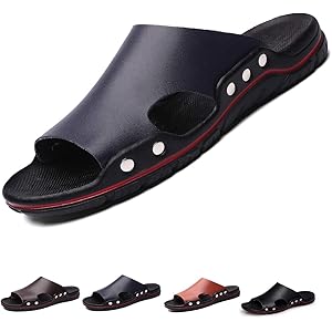 [todaysunny] サンダル 黒 メンズ オフィス スリッパ ルーム シューズ サンダル メンズ 大きいサイズ スポーツ サンダル 室内 シューズ 革 おしゃれ ビーチ サボ ビジネス 24.5-29cm