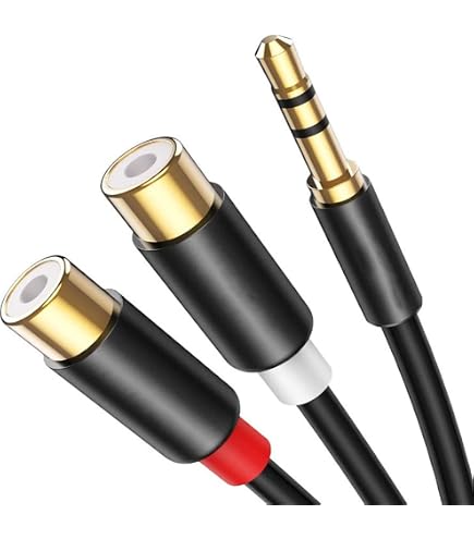 Amazon | TRkin RCA 3.5 mm変換ケーブル30 cm 3.5 mm（オス）to 2 RCA